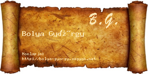 Bolya György névjegykártya